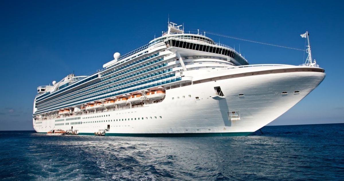 Cruise Ship Anchored in The Caribbean