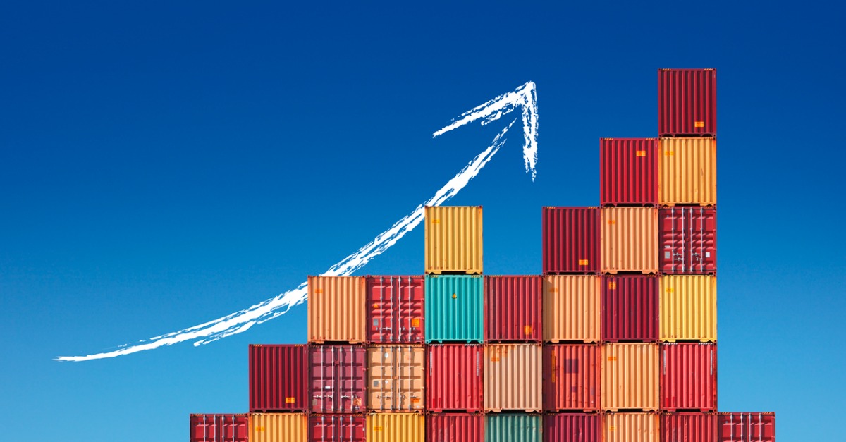 Cargo containers chart going up